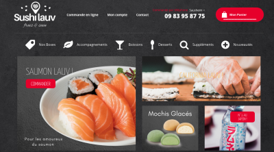 Un concept de boutique de sushis à emporter et en livraison